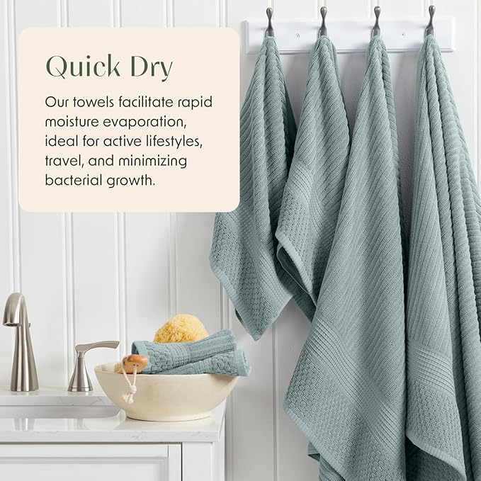 Springtree Home 100% Cotton Bath Towel Set of 4 | Super Soft & Absorbent - Image 3