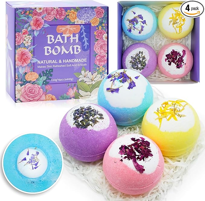Bath Bombs for Women Relaxing-4 Natural and Organic Bath Bombs by Unknown