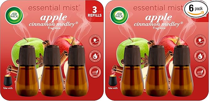 Air Wick Essential Mist Refill, Apple Cinnamon Medley, Essential Oils Diffuser by AirWick