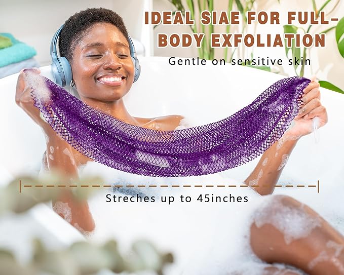 2 Pack African Net Sponge Exfoliating Body Scrubber Bath Sponge - Image 2
