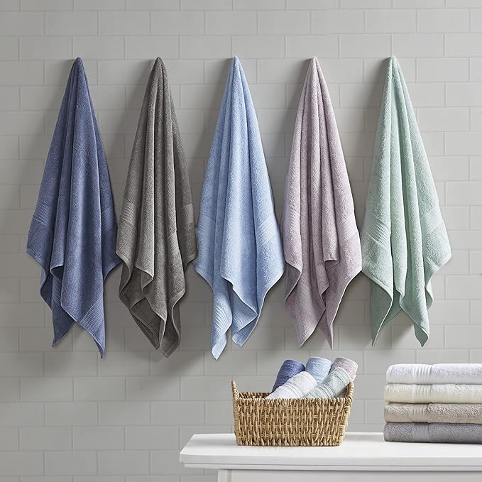 Madison Park Organic 100% Cotton Bathroom Towel Set, Hotel & Spa Quality Highly - Image 2