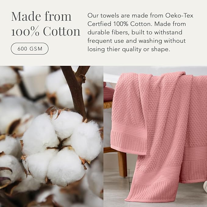 NY Loft 100% Cotton Towel Set 6 Piece | Super Soft & Absorbent Quick-Dry 2 Bath - Image 4