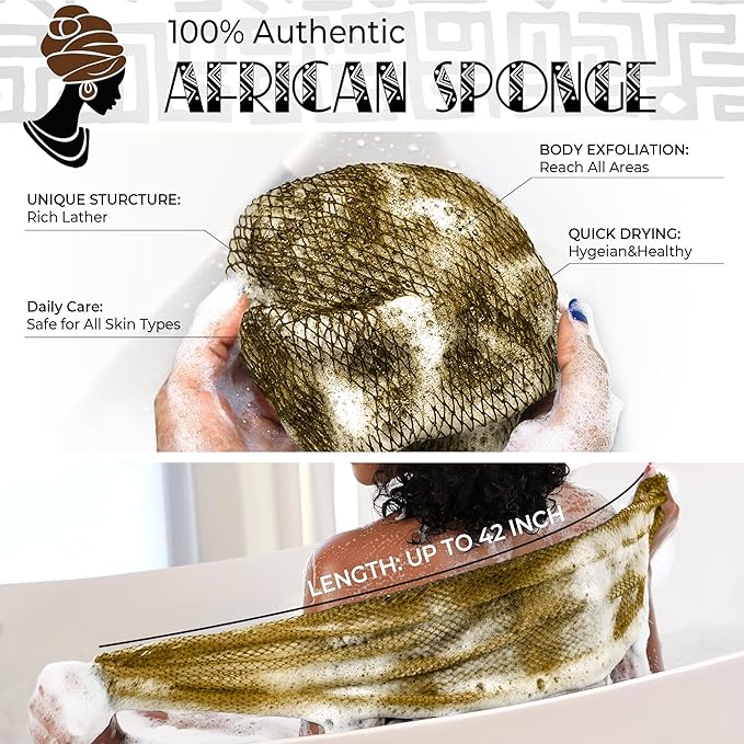 African Net Sponge Black and AntiGolden - Image 2