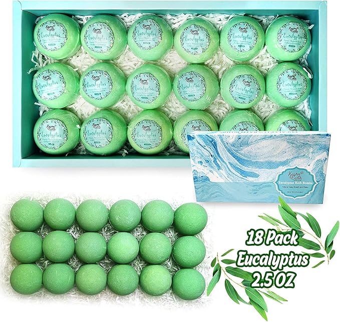 Bath Bomb Gift Sets for Men. 18 Therapeutic Spearmint Eucalyptus Bath Bombs for - Image 4