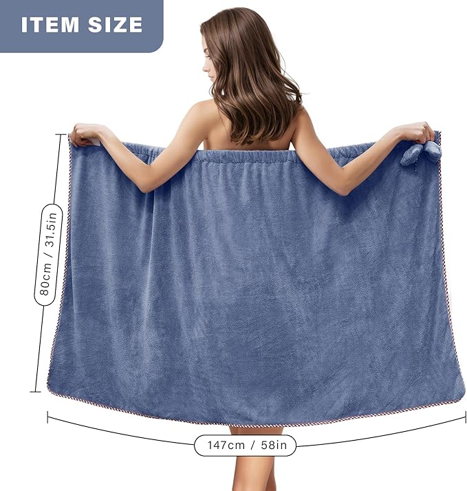 GOSCHE Towel Wrap for Women, Adjustable Shower Wrap Towel - Image 2