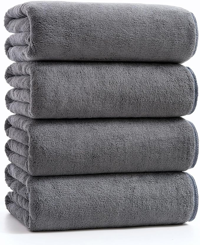 sakano 4-Piece Bath Towel Set, Quick-Dry Absorbent Lint Free & Launder Soft by Unknown