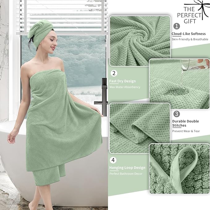 Extra Large Bath Towel Set of 4, Oversized Bath Sheet Super Soft Highly - Image 3