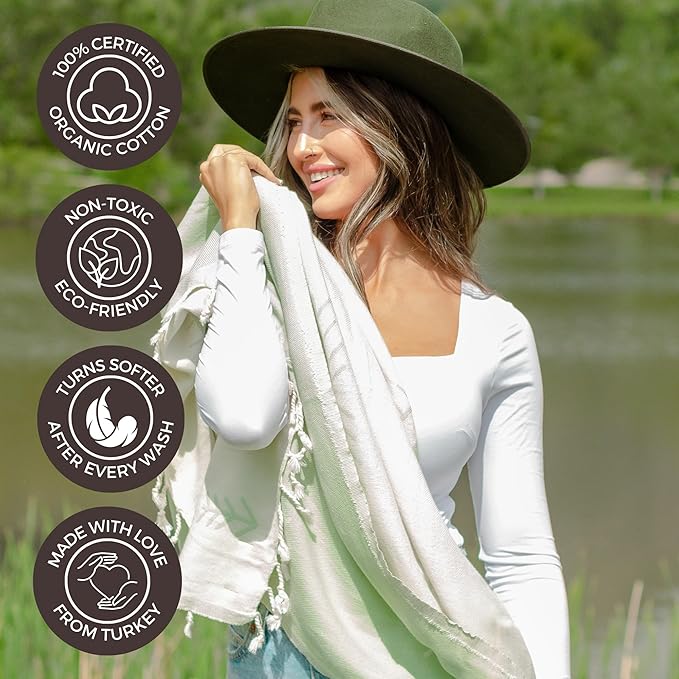 FESHKA Sand Proof Turkish Beach Towel – Oversized, Quick Dry & Lightweight - Image 4
