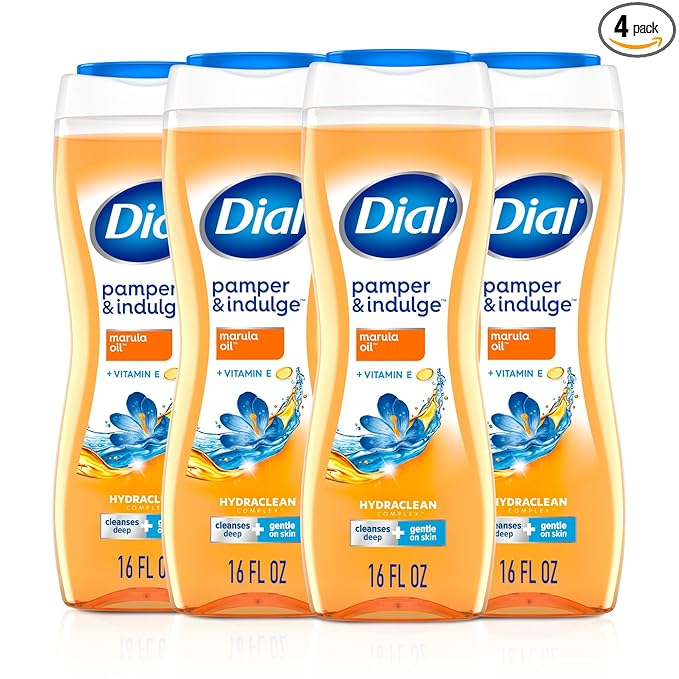 Dial Body Wash, Pamper & Indulge Marula Oil, 16 Fl Oz, Hydraclean Complex & by DialSoap