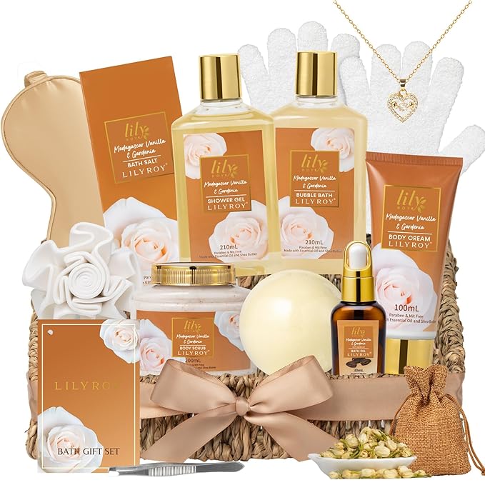 Mothers Day Gift Basket for Mom, Gifts for Women, Spa Gift Basket for Women by LILYROY