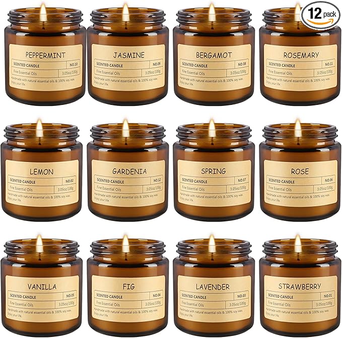 12Pack Scented Candle Set by ECLHTLNY