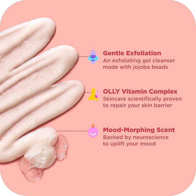 OLLY Exfoliating Body Wash Happy Mood + Skin jojoba beads, pineapple enzymes & - Image 3