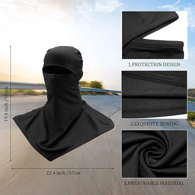 SATINIOR 3 Piece Balaclava Face Cover Sun Protection Neck Cover Summer - Image 2