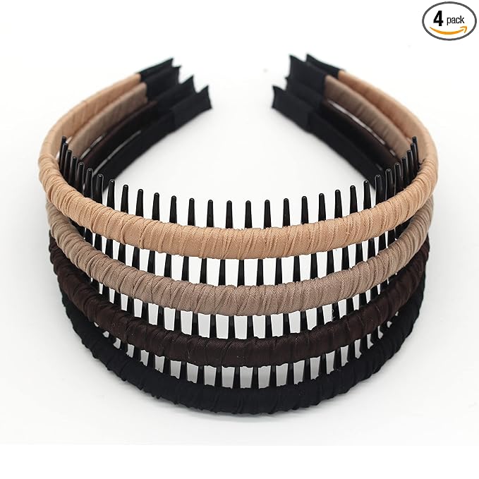 JOBAND 4pcs Hairbands for Women, Non-Slip Zig Zag Headbands, Adjustable Teeth by JOBAND