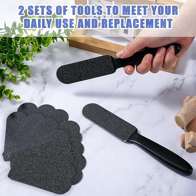 Mudder 2 Pieces Stainless Steel Pedicure Foot File Callus Remover Foot Scrubber - Image 6