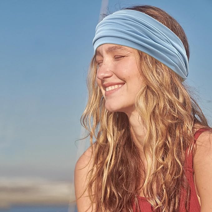 GiLi 2 Pack Wide Headbands for Women Boho Knotted Non Slip Fashion Hair Bands - Image 2