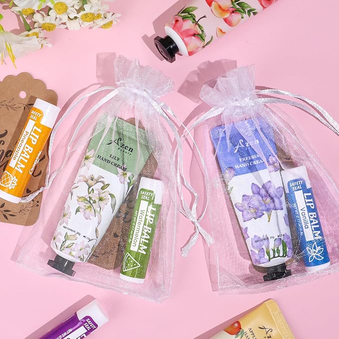 AZEN 32 Sets Bulk Gifts, Hand Cream and Lip Balm Bulk Set - Image 3