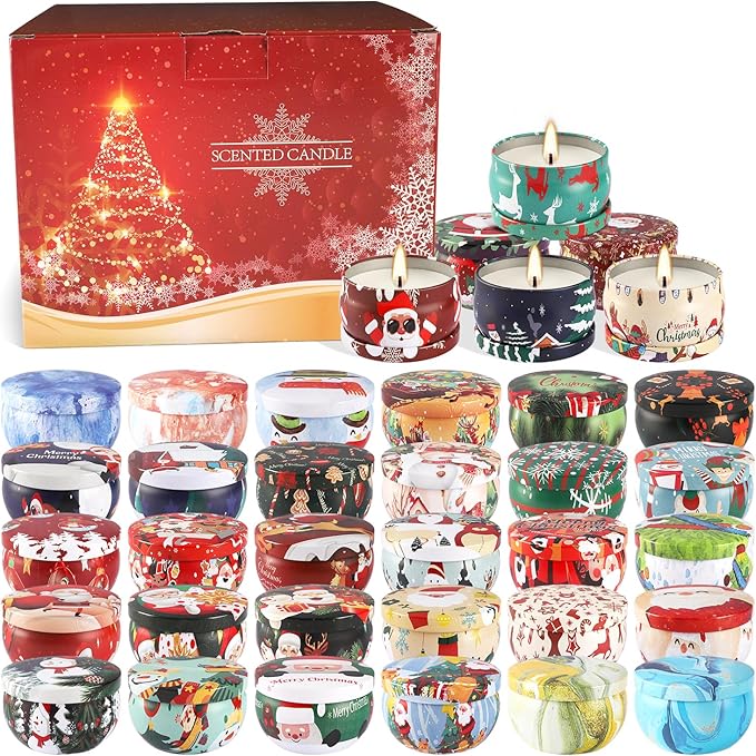 36Pack Christmasc Sets, Long Burning, 2.5oz Natural Soy Wax - Image 3