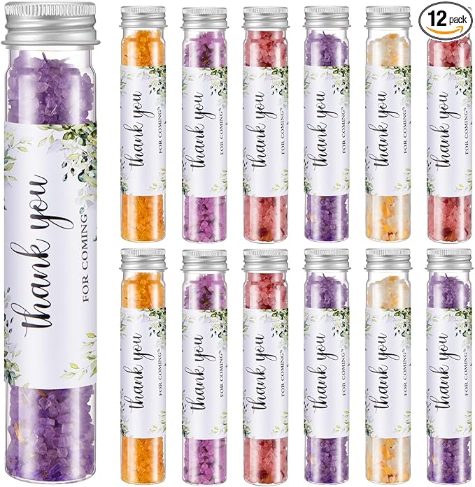 12 Pcs Aromatherapy Bath Salts Test Tube Bath Salts by Dimsile