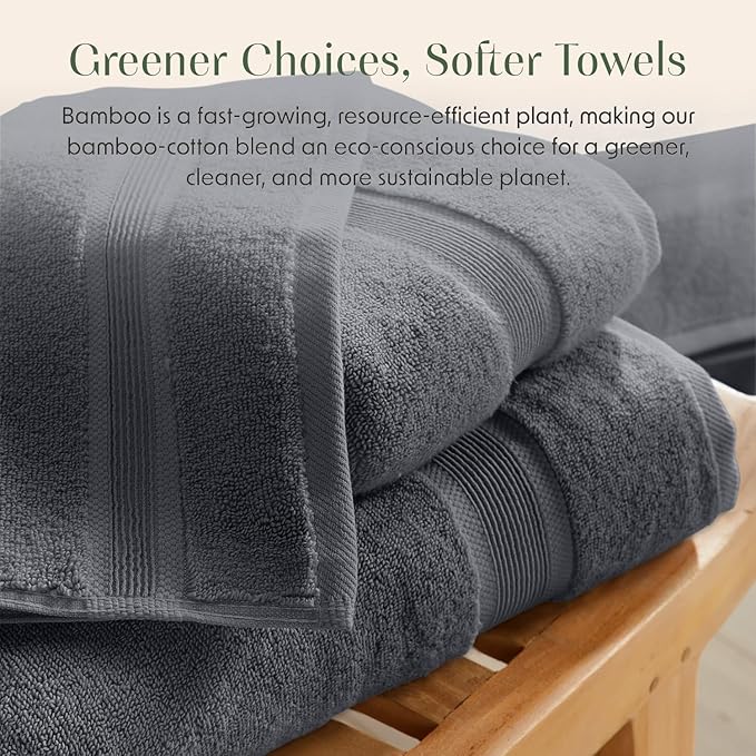 Springtree Home Luxury Viscose from Bamboo Bath Towel Set 6 Piece Set | 35% - Image 7