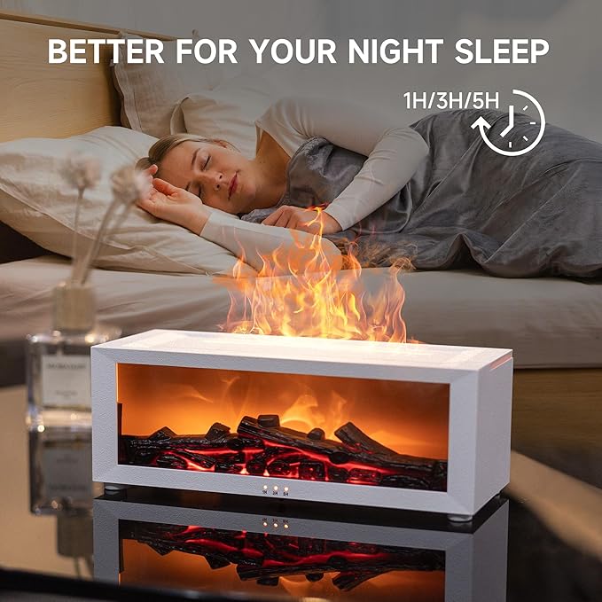TMEHM Fireplace Flame Air Diffuser Humidifier, 7 Colors Aromatherapy Essential - Image 3