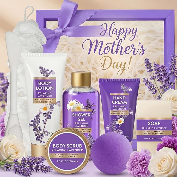 Spa Luxetique Gifts for Women Relaxing Lavender Gift for Womens 8pcs Spa Gift - Image 4