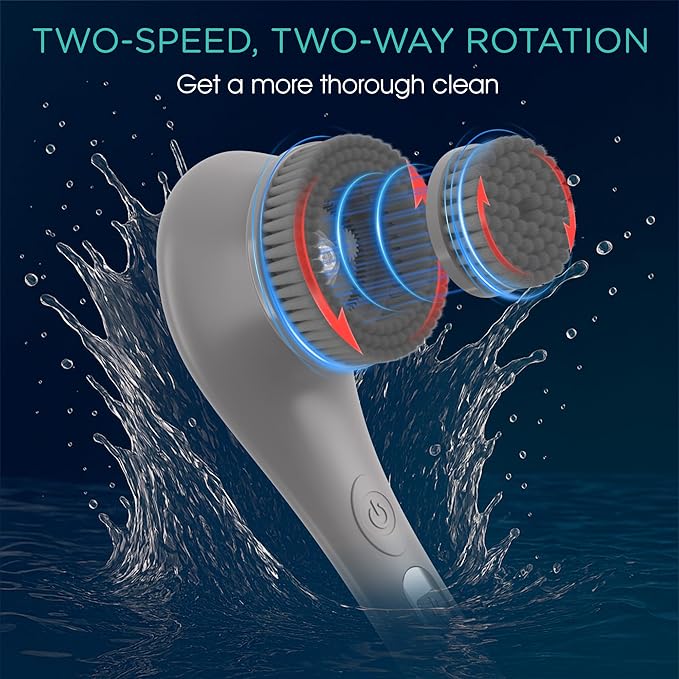 VOYOR Electric Body Brush Back Scrubber Silicone Body Scrubber Two-Way Rotating - Image 4