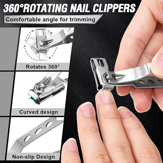 Toenail Clippers for Seniors Thick Toenails, Aucurwen Heavy Duty Toe Nail - Image 5