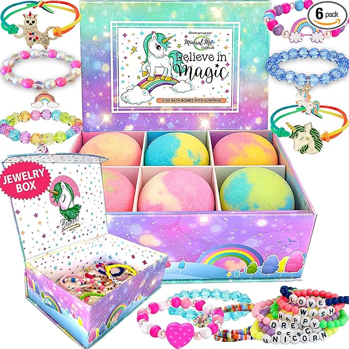 Bath Bombs for Kids with Surprise Inside, Unicorn Bath Bombs for Girls with by MineralMeCalifornia