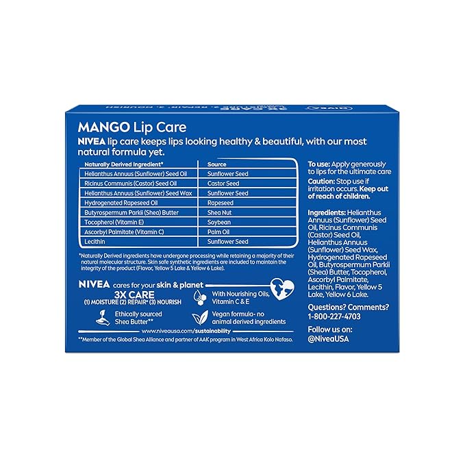 NIVEA Mango Lip Care, Vegan Lip Balm Pack - Image 14