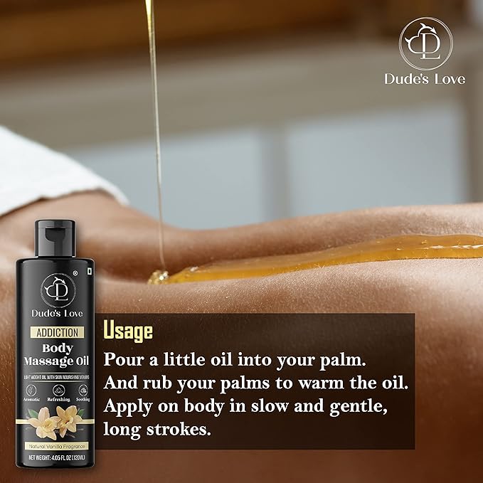 Organic - Vanilla Full Body Massage Oil - No Stain & Non-Sticky | - Image 4