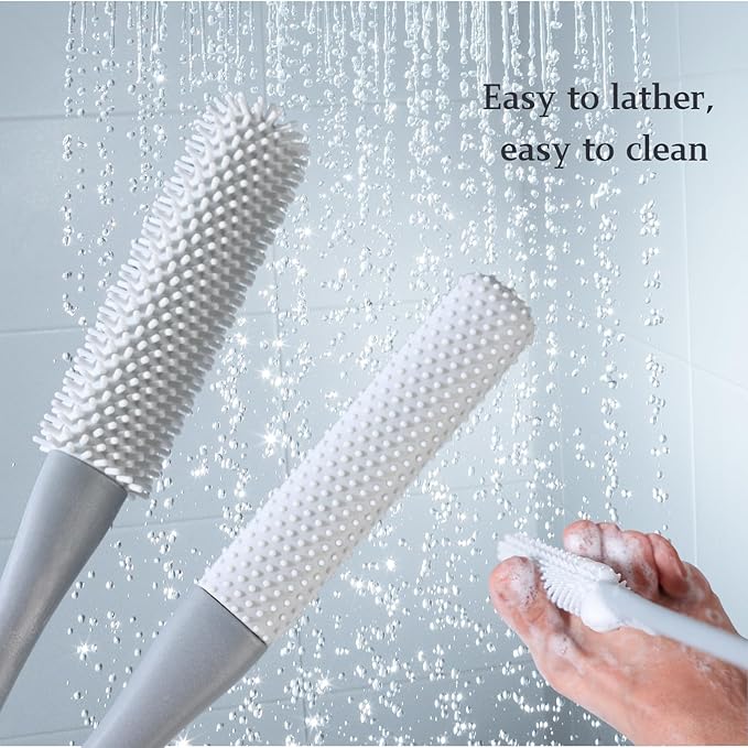 Toe Cleaning Brush with 15.7" Long Handle, Shower Foot Scrubber, No Bending - Image 9