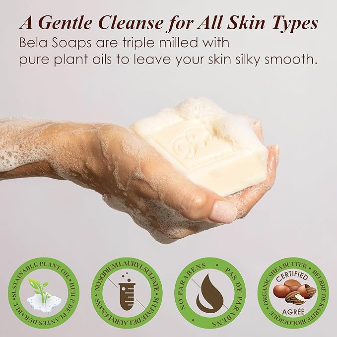 BELA Extra Creamy Goat Milk Soap 3.3 OZ Pack of 12, Long Lasting French Triple - Image 3