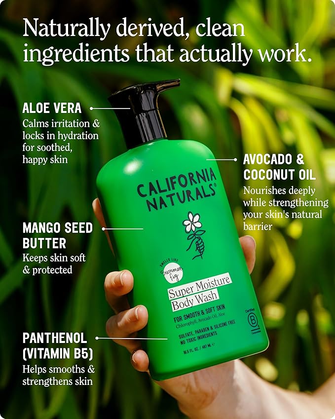 California Naturals Super Moisture Body Wash, Gentle Shower Gel Cleanser - Image 3