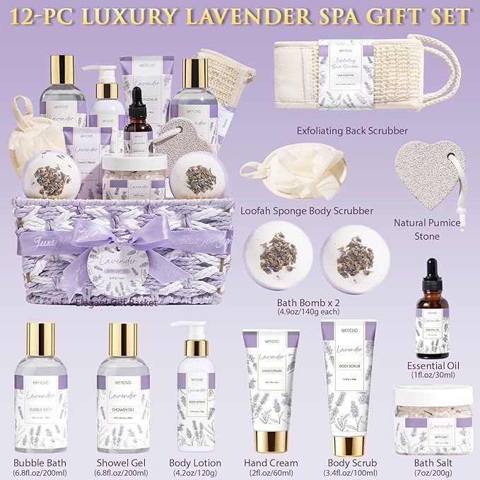 Mothers Day Birthday Gifts for Women, Lavender Relaxing Spa Gift Baskets for - Image 2