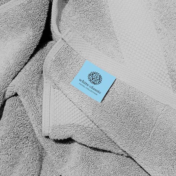 White Classic Luxury Bath Towels Set of 4 Large - Image 5