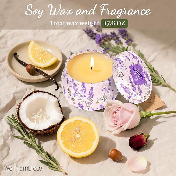 WarmEmbrace Scented Candles for Women, 8 Pack Soy Candle Set, 4.4OZ Candles for - Image 4