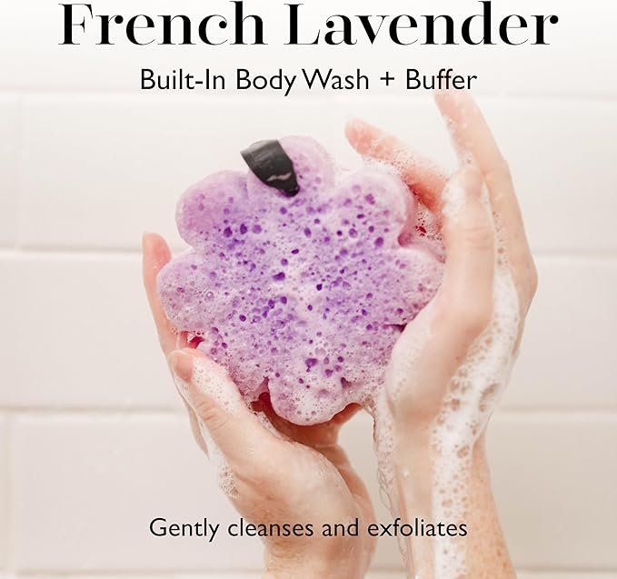 Spongellé French Lavender Wild Flower Bath Sponge | Built-in Body Wash & Body - Image 2