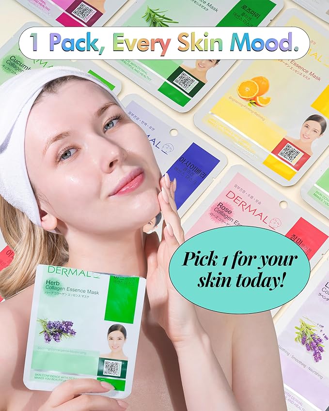 DERMAL Collagen Essence Sheet Mask 16 Combo Pack - Image 4