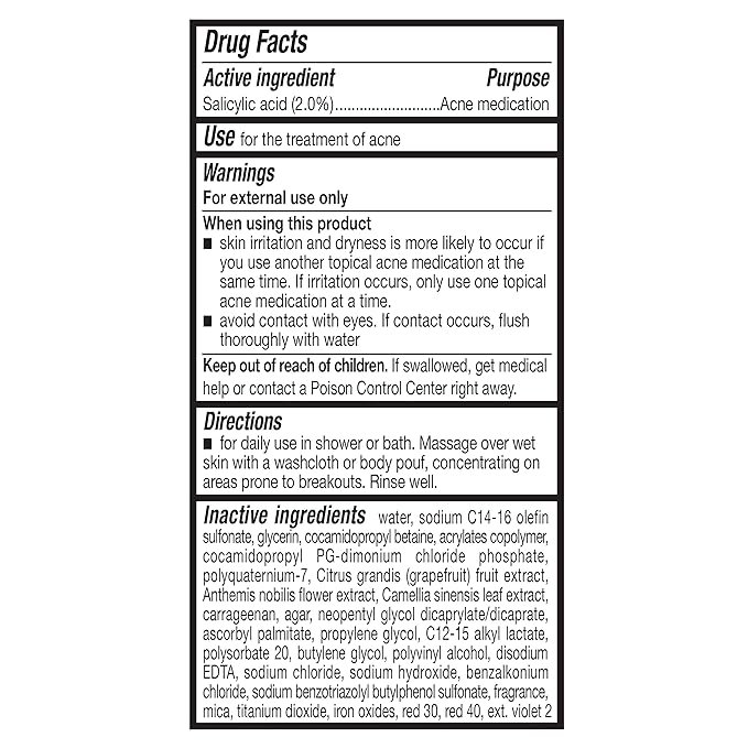 Amazon Basics Clarifying Pink Grapefruit Body Wash, 2% Salicylic Acid Acne - Image 3