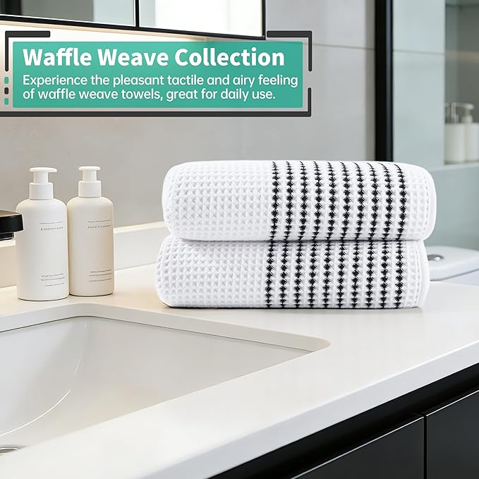 MICROFI New Microfiber Waffle Bath Towels, 2 Pieces, Fast Drying, Lint Free 430 - Image 6