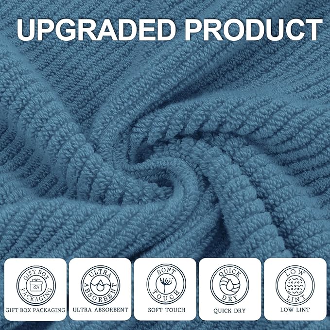 VOOVA & MOVAS Bath Towels Set of 4, Large 30" x 56" - Image 2