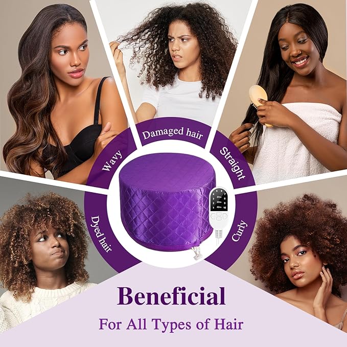 Thermal Steam Cap for Natural Hair Treatment: 10-Level Heating Cap for Deep - Image 6