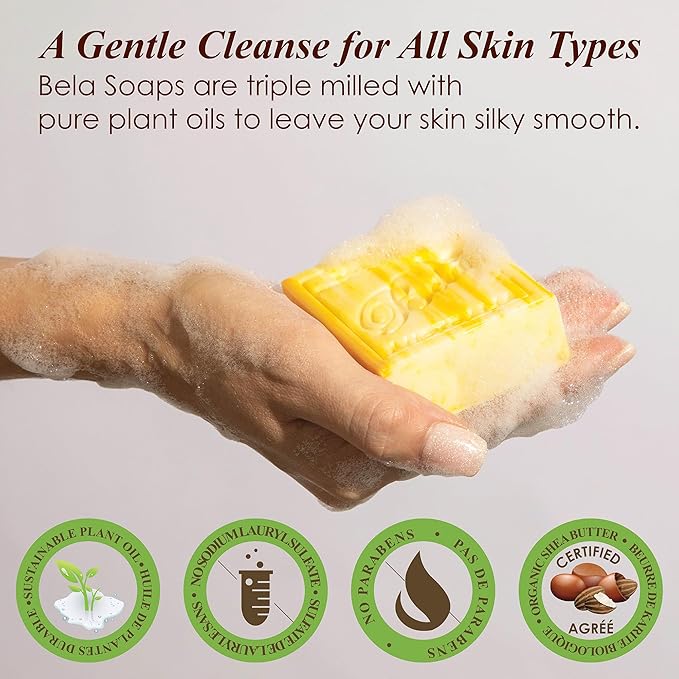BELA Honey and Goat Milk Soap 3.3 OZ Pack of 6, Long Lasting French Triple - Image 3