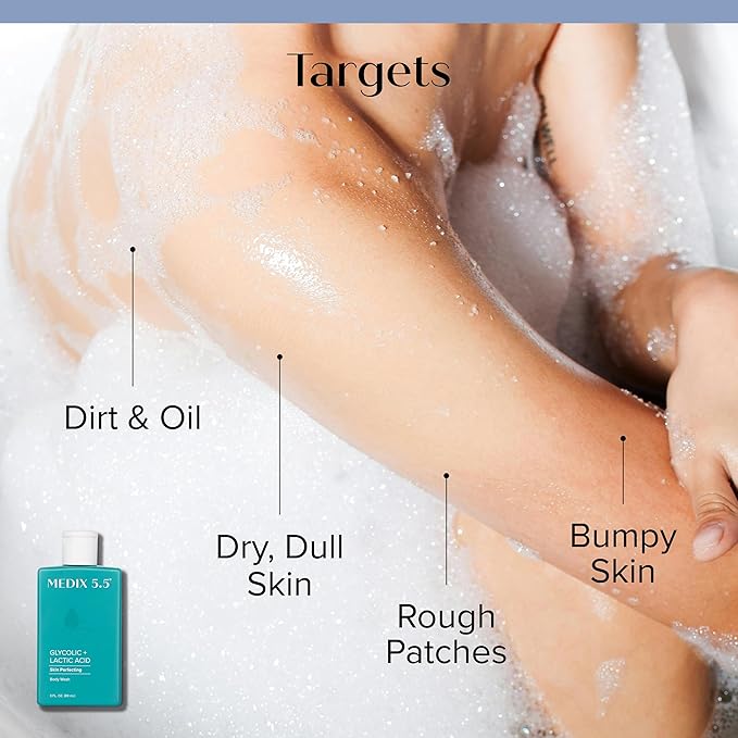 MEDIX Glycolic Acid + Lactic Acid Exfoliating Body Wash Gel | KP Bump Eraser | - Image 3