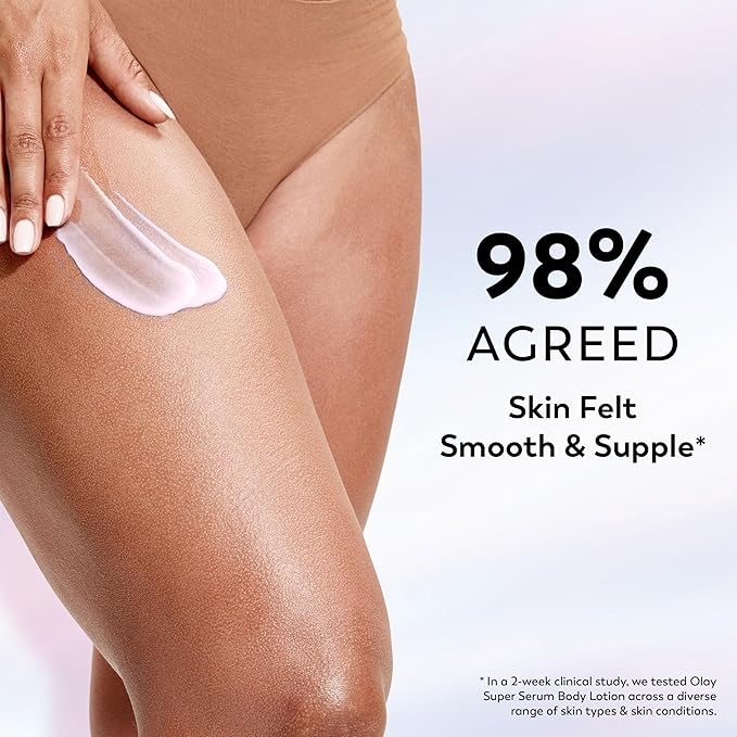 Olay Super Serum Body Cream for Dry Skin, 24hr Long Lasting Hydration, 5+ - Image 7