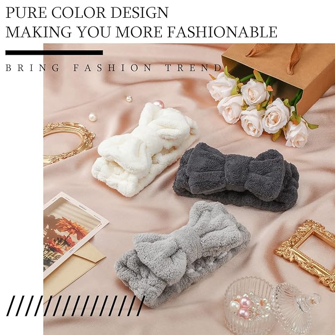 3 Pieces Towel Headbands for Women Makeup Headband for Washing Face Makeup Spa - Image 4