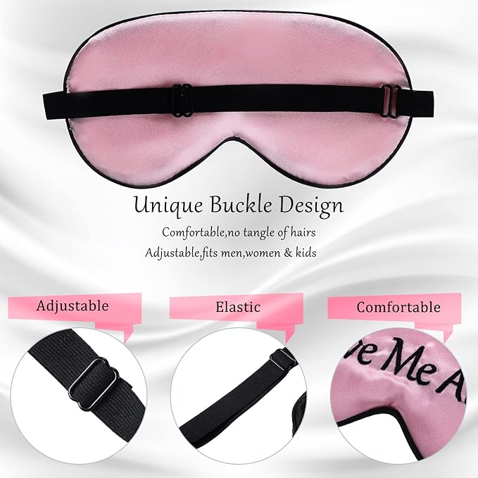 Geyoga 4 Pieces Funny Eye Mask for Sleep Soft Satin Blackout Blindfold - Image 4