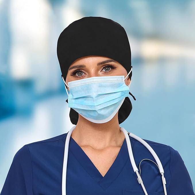 Satin Lined Scrub Cap, Adjustable Surgical Cap - Image 5