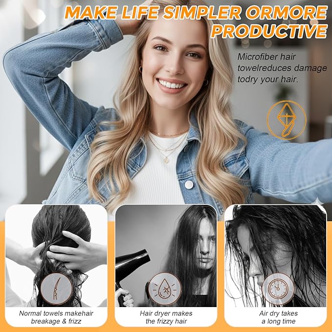 3 Pack Microfiber Hair Towel Wrap - Image 8